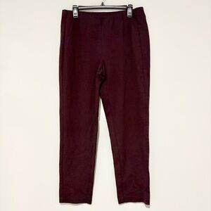 J. Jill Pants Ponte Slim Leg Stretch Pull On pants Rayon Blend Burgundy medium